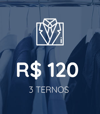 Lave 3 ternos por R$ 120,00 Promoção Lavanderia Agility Guarulhos